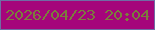 文字の大きさ：2、枠の色：706ca4、背景の色：a5057b、文字の色：7b7e3c 無料ブログパーツのブログ時計