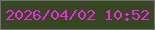 文字の大きさ：1、枠の色：706e73、背景の色：354820、文字の色：ee27e7 無料ブログパーツのブログ時計