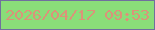 文字の大きさ：4、枠の色：706f9e、背景の色：8add79、文字の色：db9379 無料ブログパーツのブログ時計