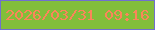 文字の大きさ：1、枠の色：7070ce、背景の色：82be3a、文字の色：fb855a 無料ブログパーツのブログ時計