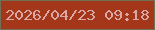 文字の大きさ：5、枠の色：707154、背景の色：a43719、文字の色：daa7a4 無料ブログパーツのブログ時計