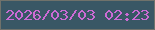文字の大きさ：5、枠の色：70726b、背景の色：395765、文字の色：cc6bd5 無料ブログパーツのブログ時計