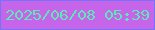 文字の大きさ：2、枠の色：7075fb、背景の色：c665e9、文字の色：5ee8b7 無料ブログパーツのブログ時計