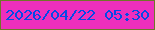 文字の大きさ：2、枠の色：707728、背景の色：ee2fbc、文字の色：044ae7 無料ブログパーツのブログ時計
