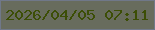 文字の大きさ：1、枠の色：707889、背景の色：686c5d、文字の色：3c4e06 無料ブログパーツのブログ時計