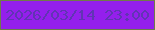 文字の大きさ：2、枠の色：707b49、背景の色：941fec、文字の色：6134b4 無料ブログパーツのブログ時計