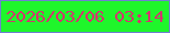 文字の大きさ：4、枠の色：707fd1、背景の色：1ff62b、文字の色：d4356f 無料ブログパーツのブログ時計