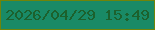 文字の大きさ：3、枠の色：708409、背景の色：198a66、文字の色：1c612d 無料ブログパーツのブログ時計