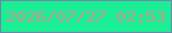 文字の大きさ：2、枠の色：7085a9、背景の色：1bef96、文字の色：c89993 無料ブログパーツのブログ時計