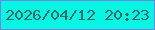 文字の大きさ：2、枠の色：7085df、背景の色：06f6e3、文字の色：356968 無料ブログパーツのブログ時計