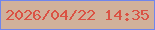 文字の大きさ：3、枠の色：7085ec、背景の色：d1b19b、文字の色：da5244 無料ブログパーツのブログ時計