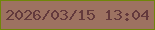 文字の大きさ：3、枠の色：708609、背景の色：9d7261、文字の色：643a3c 無料ブログパーツのブログ時計