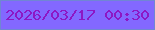 文字の大きさ：5、枠の色：7086d3、背景の色：8368ff、文字の色：8d17c4 無料ブログパーツのブログ時計
