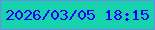 文字の大きさ：1、枠の色：7089e3、背景の色：16d3ae、文字の色：0b00f2 無料ブログパーツのブログ時計