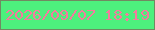文字の大きさ：1、枠の色：708a61、背景の色：4df07d、文字の色：f47b9e 無料ブログパーツのブログ時計