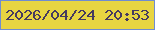 文字の大きさ：3、枠の色：708cd0、背景の色：e8d541、文字の色：463a5f 無料ブログパーツのブログ時計