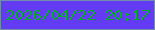 文字の大きさ：4、枠の色：708dad、背景の色：623bf3、文字の色：06ad2b 無料ブログパーツのブログ時計