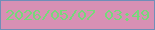 文字の大きさ：1、枠の色：708eb8、背景の色：d890b4、文字の色：77d87a 無料ブログパーツのブログ時計