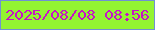 文字の大きさ：1、枠の色：7091d3、背景の色：93f432、文字の色：c713c7 無料ブログパーツのブログ時計