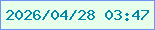 文字の大きさ：4、枠の色：7092f2、背景の色：e6feea、文字の色：0086a8 無料ブログパーツのブログ時計