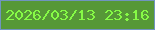 文字の大きさ：1、枠の色：7094c0、背景の色：569837、文字の色：86fa46 無料ブログパーツのブログ時計