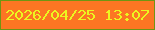文字の大きさ：2、枠の色：709512、背景の色：fc7623、文字の色：ecf620 無料ブログパーツのブログ時計