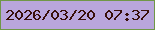 文字の大きさ：4、枠の色：709747、背景の色：b9a6dc、文字の色：390f09 無料ブログパーツのブログ時計