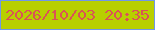 文字の大きさ：3、枠の色：7097e8、背景の色：b8cf00、文字の色：da5357 無料ブログパーツのブログ時計