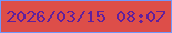 文字の大きさ：1、枠の色：7098fd、背景の色：dd4e49、文字の色：611f9c 無料ブログパーツのブログ時計