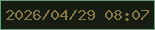 文字の大きさ：5、枠の色：709b7a、背景の色：171c12、文字の色：887644 無料ブログパーツのブログ時計