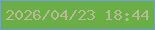 文字の大きさ：3、枠の色：709ee8、背景の色：6aaf45、文字の色：b9b998 無料ブログパーツのブログ時計