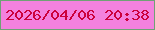 文字の大きさ：1、枠の色：70a175、背景の色：f481de、文字の色：cc013d 無料ブログパーツのブログ時計