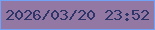 文字の大きさ：4、枠の色：70a2f7、背景の色：9378a4、文字の色：2f3469 無料ブログパーツのブログ時計