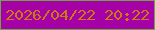 文字の大きさ：2、枠の色：70a447、背景の色：a600a7、文字の色：c97a12 無料ブログパーツのブログ時計