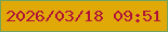 文字の大きさ：2、枠の色：70a45c、背景の色：e1a908、文字の色：b01338 無料ブログパーツのブログ時計