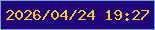 文字の大きさ：2、枠の色：70a5cc、背景の色：21047a、文字の色：f0ce26 無料ブログパーツのブログ時計