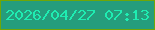 文字の大きさ：5、枠の色：70a606、背景の色：259d7c、文字の色：1fedb2 無料ブログパーツのブログ時計