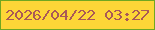 文字の大きさ：5、枠の色：70a721、背景の色：fdd637、文字の色：a95957 無料ブログパーツのブログ時計