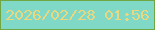 文字の大きさ：1、枠の色：70a742、背景の色：7fd9c6、文字の色：e9d87f 無料ブログパーツのブログ時計