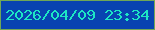文字の大きさ：2、枠の色：70a757、背景の色：0843b1、文字の色：1de4c4 無料ブログパーツのブログ時計