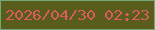文字の大きさ：4、枠の色：70a878、背景の色：595d1c、文字の色：d95d5e 無料ブログパーツのブログ時計
