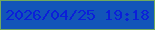 文字の大きさ：5、枠の色：70aa5e、背景の色：1255b9、文字の色：0b1fd9 無料ブログパーツのブログ時計