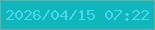文字の大きさ：2、枠の色：70aaa5、背景の色：0db7ba、文字の色：48d6f0 無料ブログパーツのブログ時計