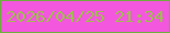 文字の大きさ：4、枠の色：70ad3f、背景の色：f357dd、文字の色：a1ba53 無料ブログパーツのブログ時計
