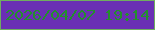 文字の大きさ：5、枠の色：70ad5f、背景の色：6a2fb4、文字の色：238f2d 無料ブログパーツのブログ時計