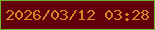 文字の大きさ：2、枠の色：70b32d、背景の色：62010b、文字の色：d48725 無料ブログパーツのブログ時計