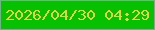 文字の大きさ：3、枠の色：70b38b、背景の色：07c000、文字の色：e3d444 無料ブログパーツのブログ時計