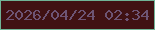 文字の大きさ：4、枠の色：70b396、背景の色：401113、文字の色：6d5474 無料ブログパーツのブログ時計