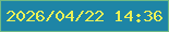 文字の大きさ：4、枠の色：70ba85、背景の色：1e85a6、文字の色：ebf157 無料ブログパーツのブログ時計