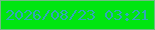 文字の大きさ：4、枠の色：70bc82、背景の色：00e510、文字の色：30a7b7 無料ブログパーツのブログ時計